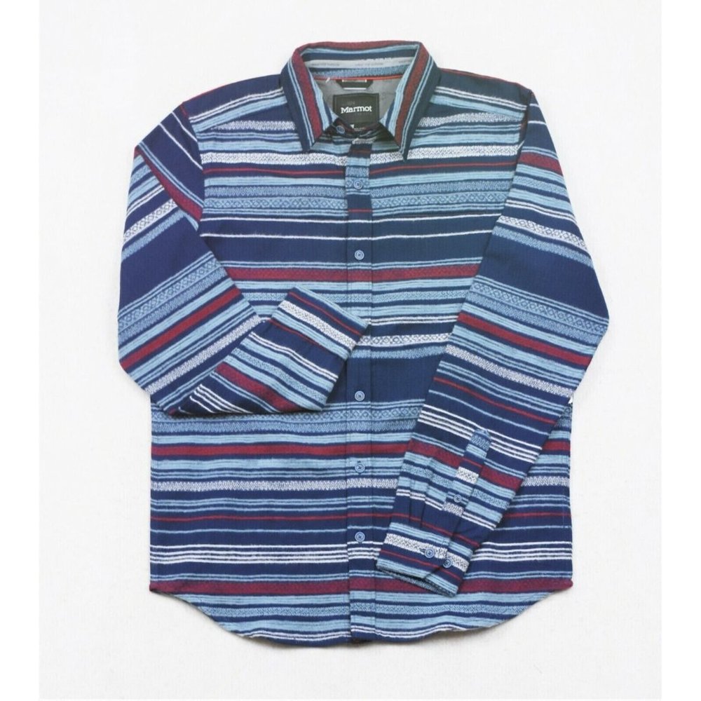 Marmot CoolMax Keystone Heavy Weight Flannel Long Sleeve Shirt Large Arctic Navy